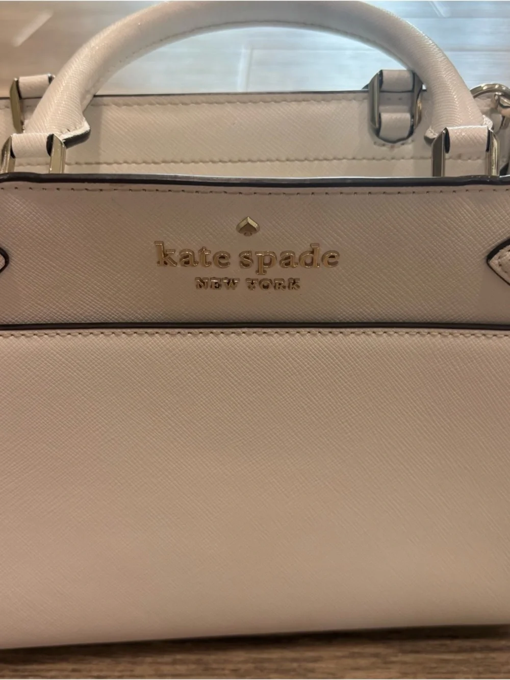 Kate Spade Staci Cameron Small Satchel Crossbody Parchment White - Picture 2 of 12